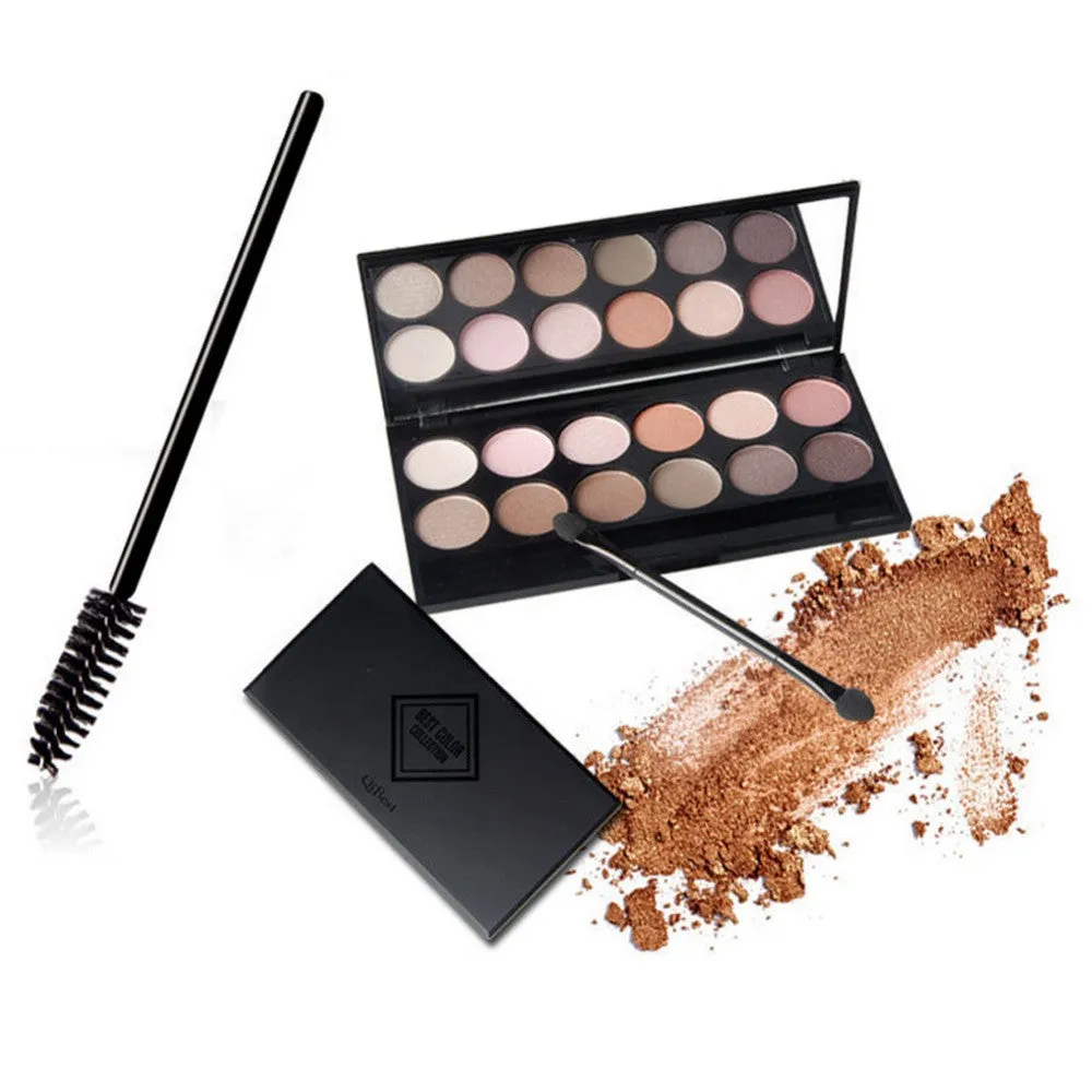 12 Colors Professional Nude Eyeshadow Palette Makeup Matte Eye Shadow Palette Eyes Makeup Eyes pen12pcs brush SM6