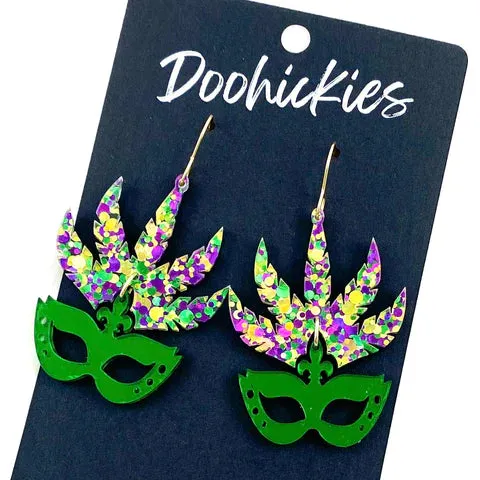 2 Mardi Gras Mask Earrings