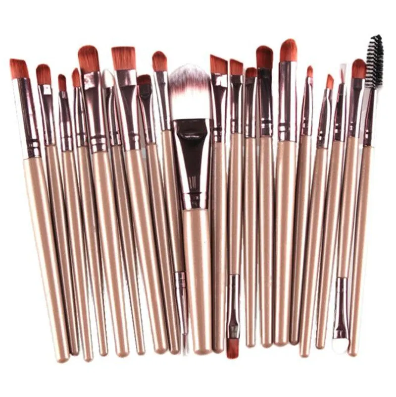 20 pcs Makeup Brush tools Wool Make-up Brushes Toiletry Kit Blusher eye shoadow eyeliner foundation lip