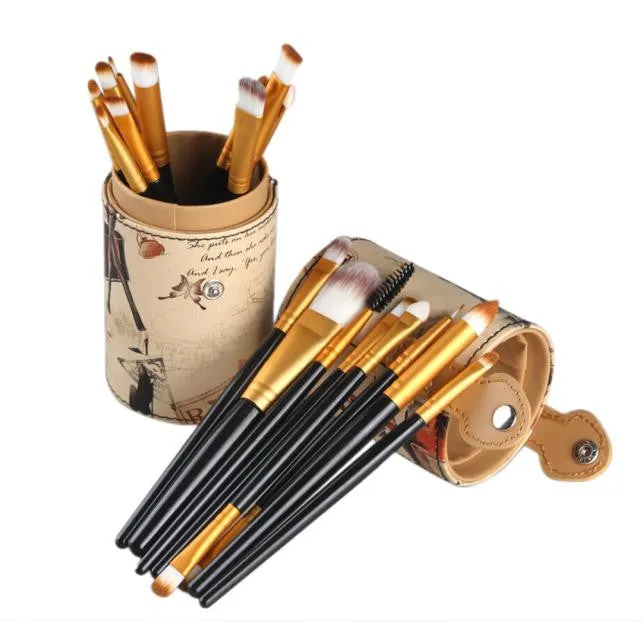 20PCS MAANGE Professional makeup brushes Leather Cup Holder Case Foundation Eyeshadow ovale makeup brush cosmetics Tool