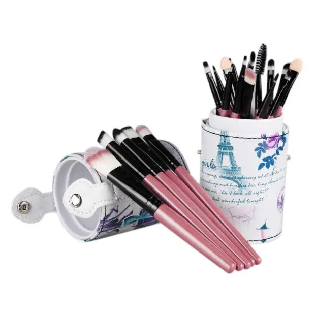 20PCS MAANGE Professional makeup brushes Leather Cup Holder Case Foundation Eyeshadow ovale makeup brush cosmetics Tool