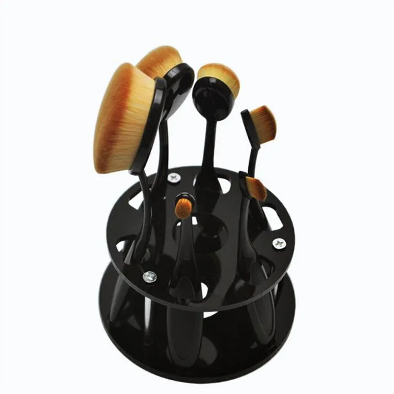 6 Hole Oval Tooth Makeup Brush Holder Drying Rack Organizer Shape Makeup Brushes Tools Holder Eyeshadow Brush Shelf Tool