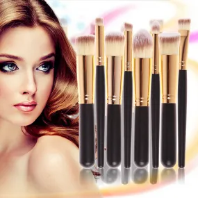 8 Pcs Pressional Goat Hair Makeup Brushes Eyeshadow Foundation Powder Nose Shader