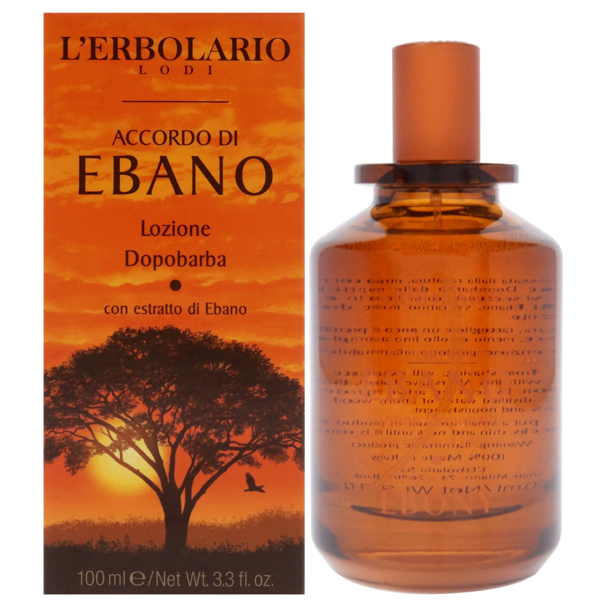 After Shave Lotion - Notes of Ebony by LErbolario for Unisex - 3.3 oz After Shave