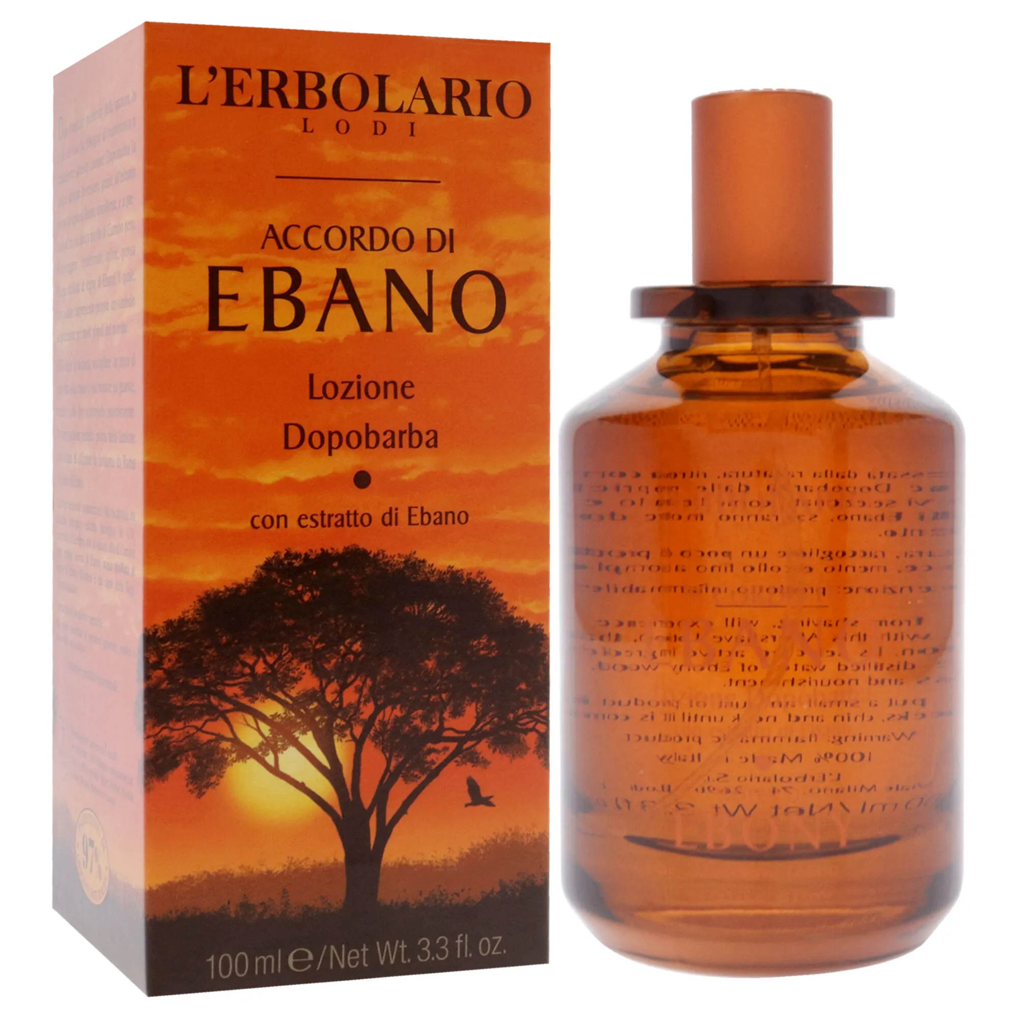 After Shave Lotion - Notes of Ebony by LErbolario for Unisex - 3.3 oz After Shave