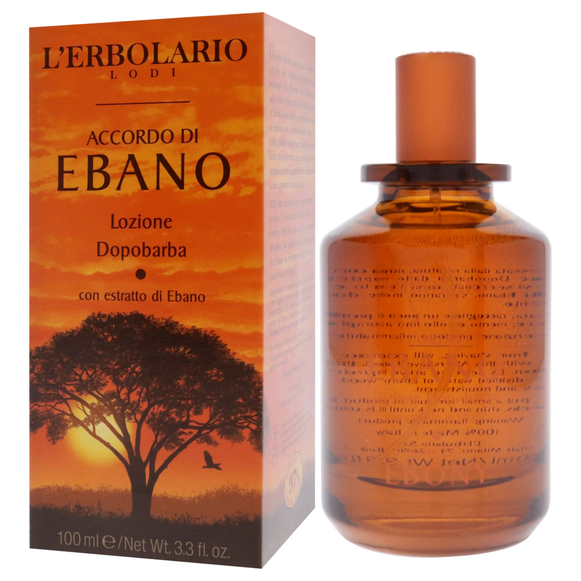 After Shave Lotion - Notes of Ebony by LErbolario for Unisex - 3.3 oz After Shave