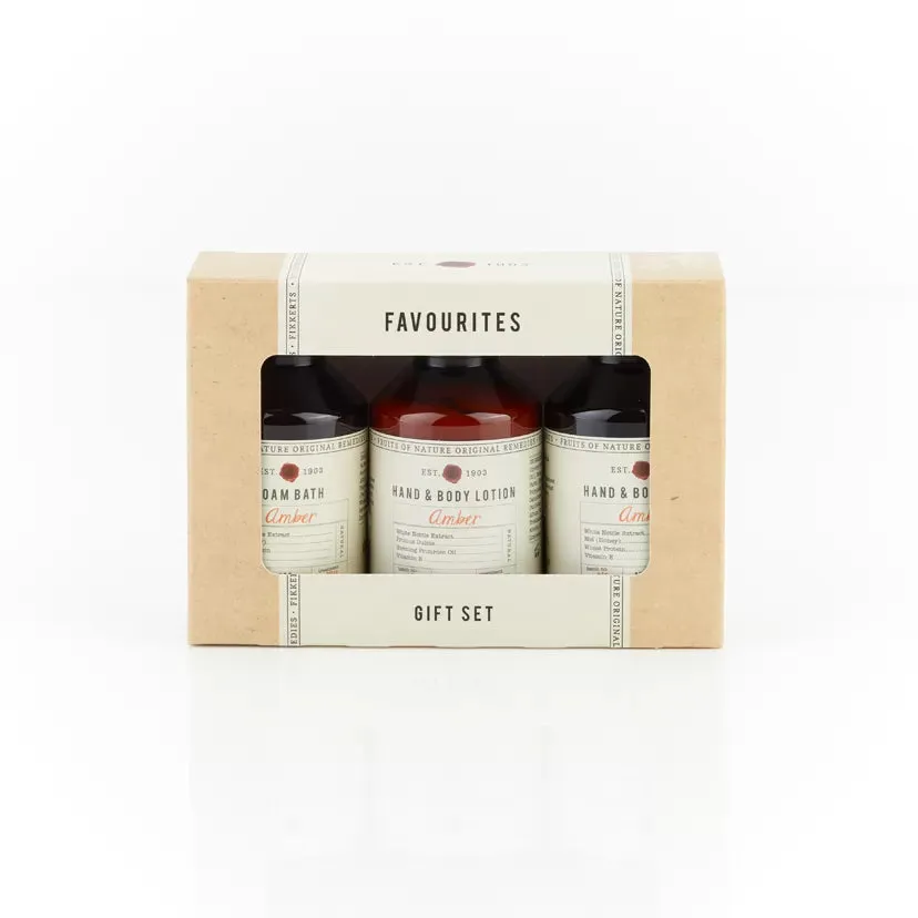 Amber Favourites Gift Set (Hand & Body Wash, Hand & Body Lotion and Foam Bath)