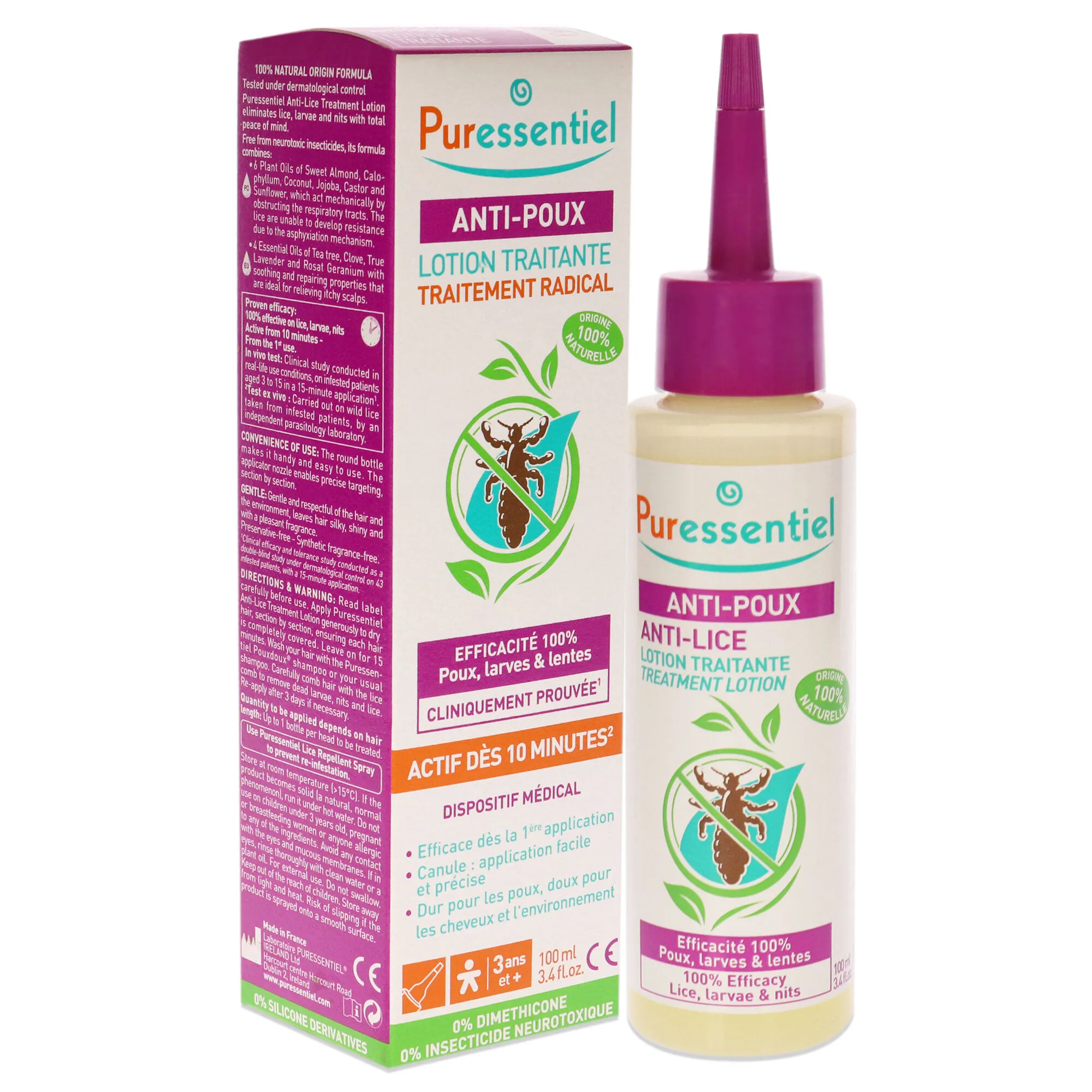 Anti-Lice Treatment Lotion by Puressentiel for Unisex - 3.4 oz Treatment