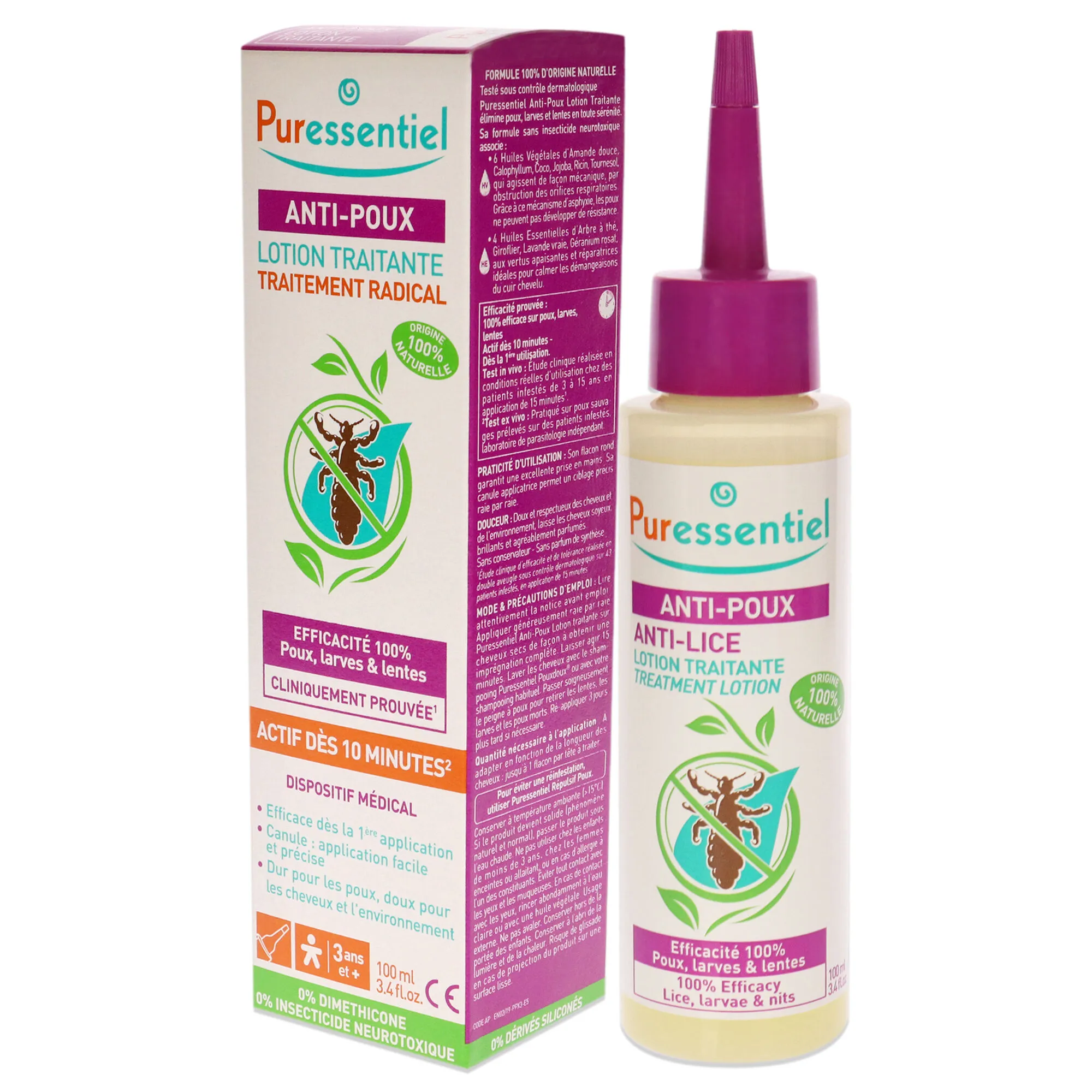 Anti-Lice Treatment Lotion by Puressentiel for Unisex - 3.4 oz Treatment