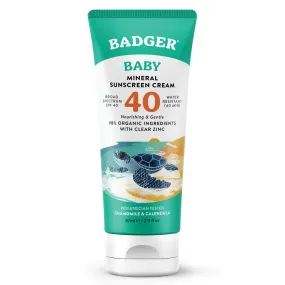 Badger Baby Mineral Sunscreen Cream - SPF 40