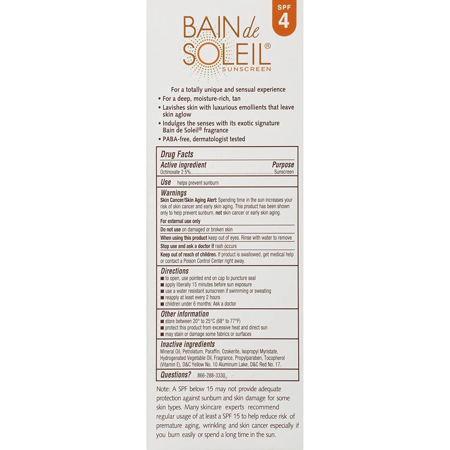 Bain de Soleil Bain De Soleil gelee SPF#4 3.12 oz. Sunscreen