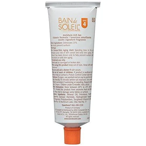 Bain de Soleil Bain de Soleil Gelee Sunscreen SPF 4 3.12 oz. Tube Pack of 2