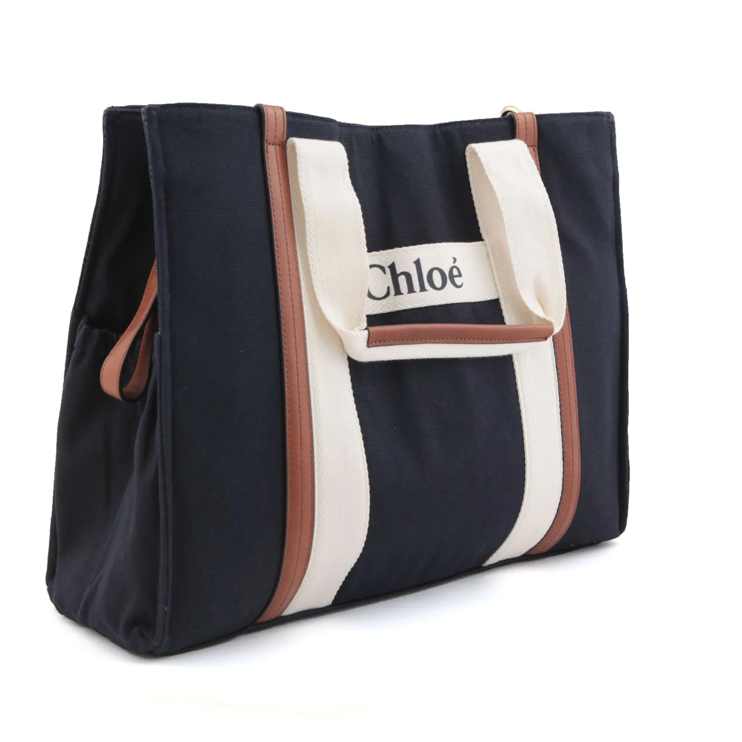 Chloe Night Blue, Brown And Cream Changing Bag