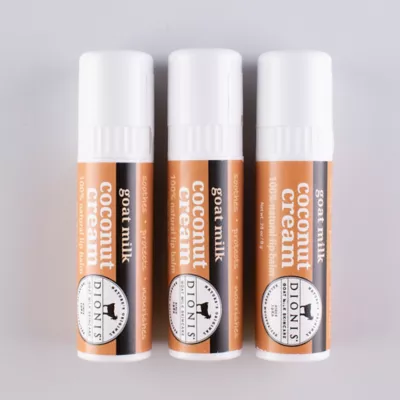 Dionis Goat Milk Skincare Coconut Cream Goat Milk Lip Balm, Set of 3