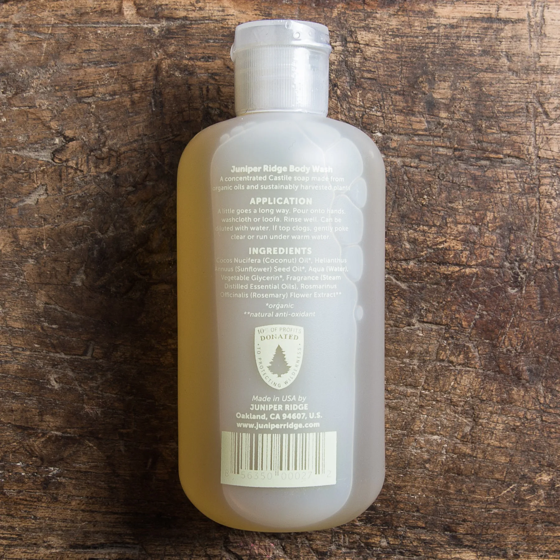 Juniper Ridge Organic Body Wash Redwood Mist 8oz