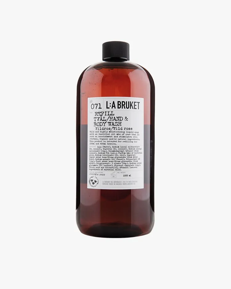 L:a Bruket 071 Refill Hand & Body Wash Wild Rose