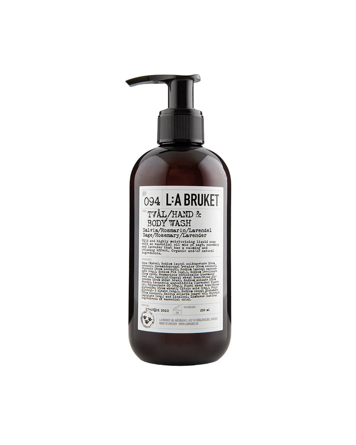 L:a Bruket 094 Hand & Body Wash Sage/Rosemary/Lavender