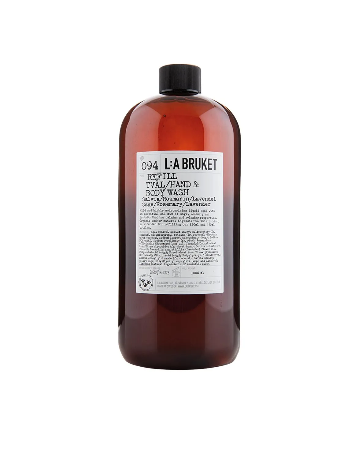 L:a Bruket 094 Refill Hand & Body Wash Sage/Rosemary/Lavender