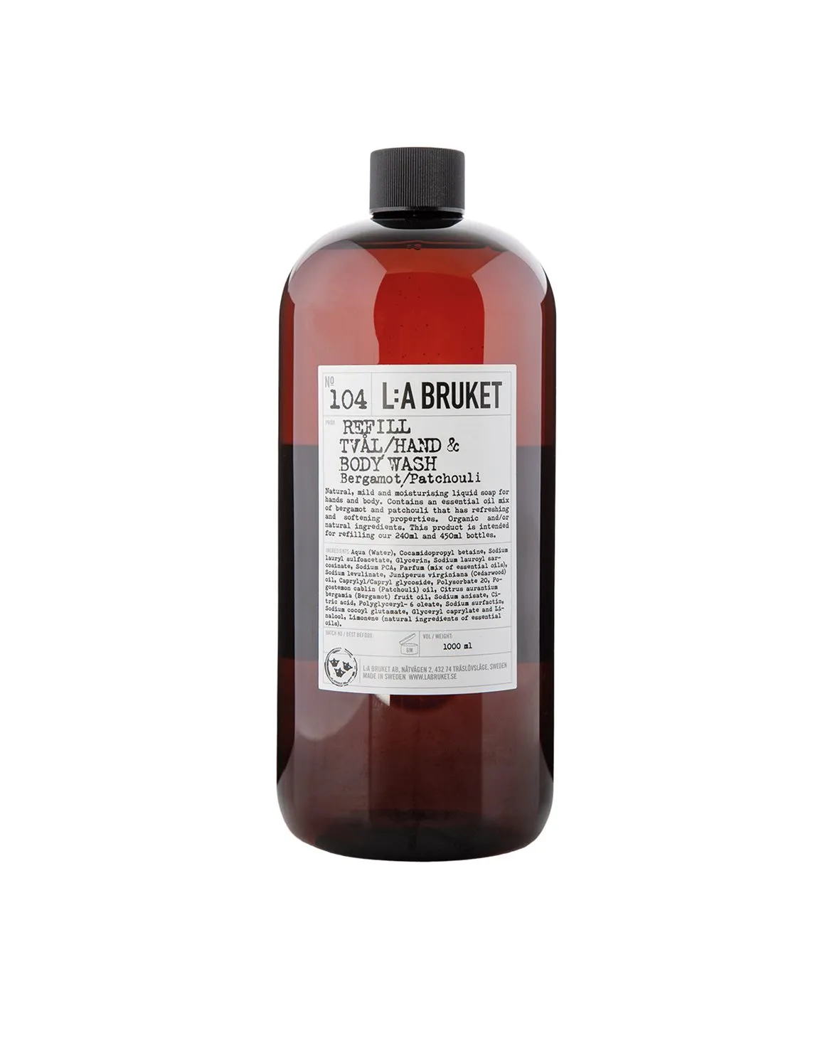 L:a Bruket 104 Refill Hand & Body Wash Bergamot/Patchouli