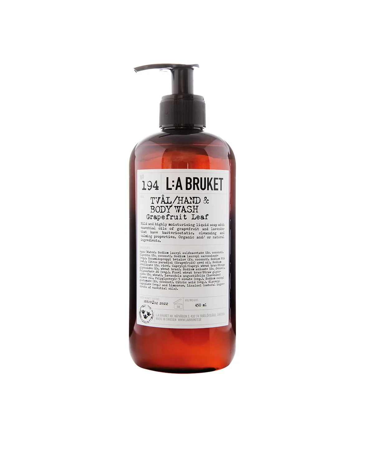 L:a Bruket 194 Hand & Body Wash Grapefruit Leaf