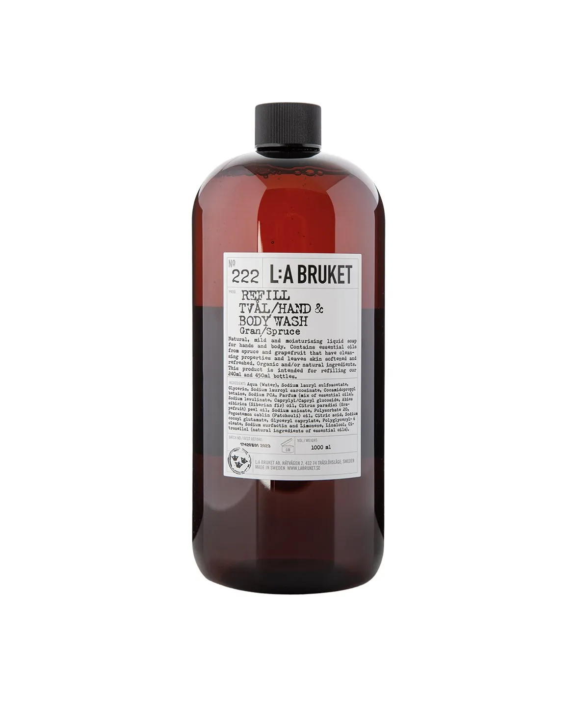 L:a Bruket 222 Refill Hand & Body Wash Spruce