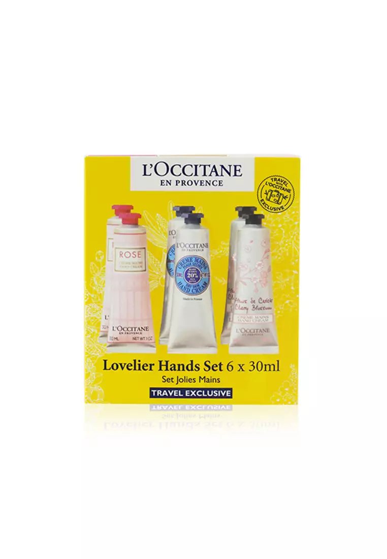 L'Occitane L'OCCITANE - Lovelier Hands Set: 2xRose Hand Cream 30ml+2x Shea Butter Hand Cream 3ml+2x Cherry Blossom Han