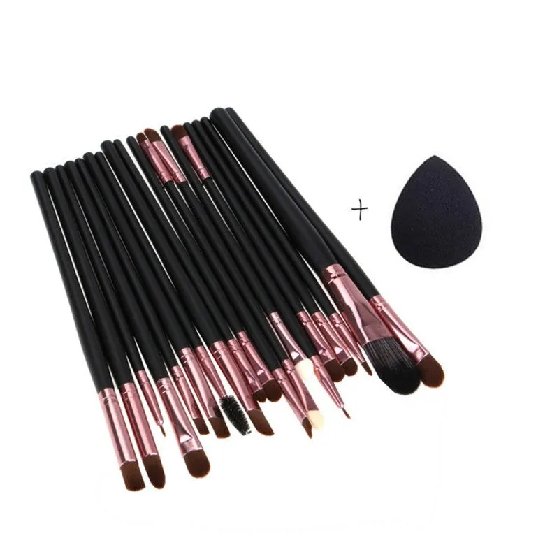 MAANGE 20pcs Makeup Brushes Set Powder Foundation Eyeshadow Eyeliner Lip Brush ToolSponge Beush S1 SM6