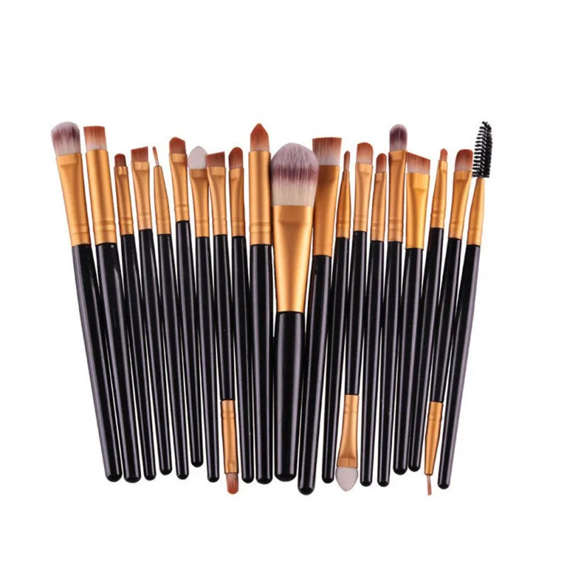 MAANGE 20pcs Makeup Brushes Set Powder Foundation Eyeshadow Eyeliner Lip Brush ToolSponge Beush S1 SM6