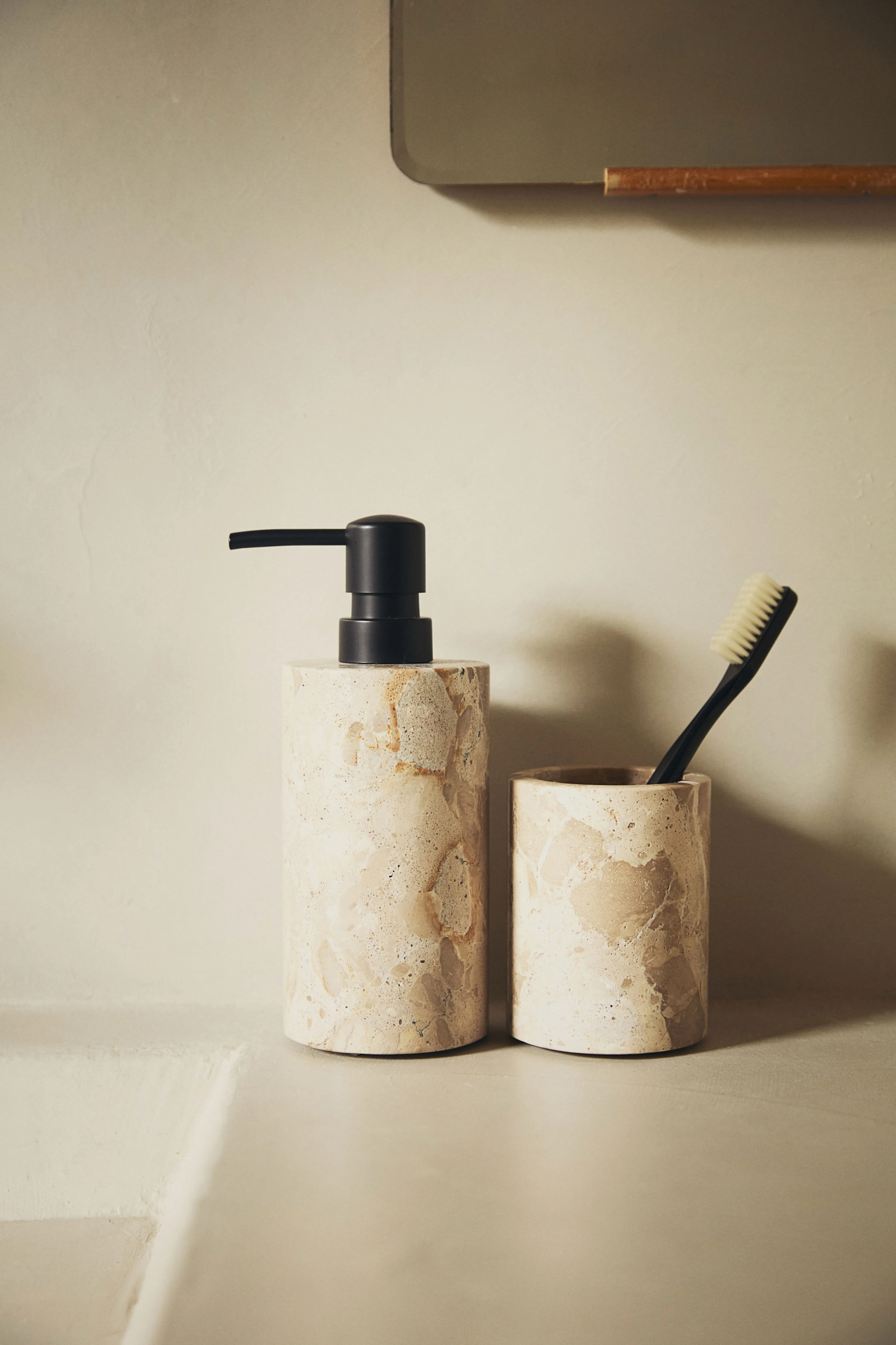 Marble soap dispenser - Light beige - Home All | H&M GB