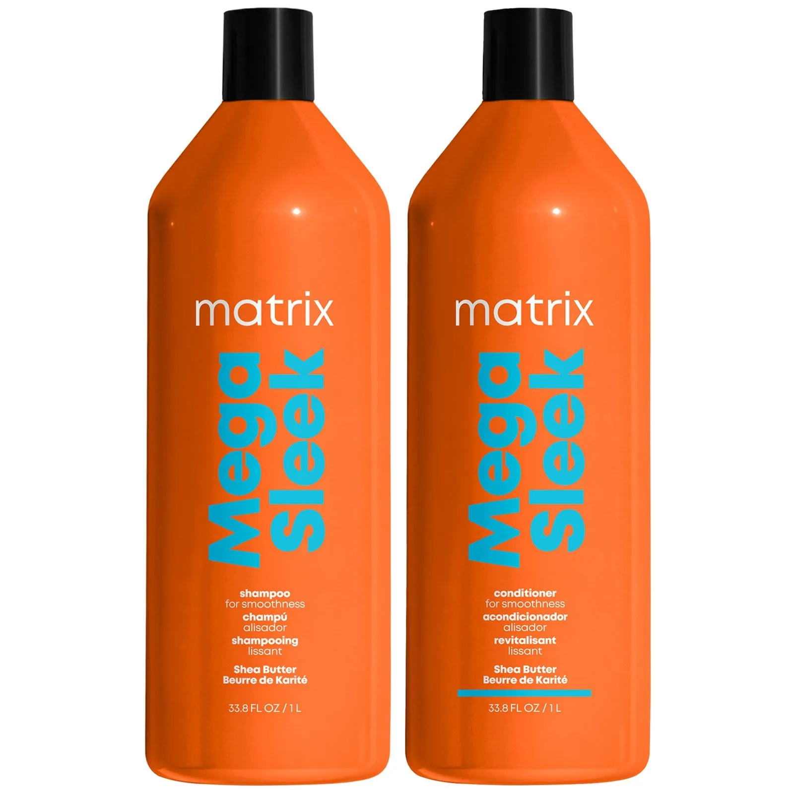 Matrix Total Results Mega Sleek Shea Butter Smoothing Shampoo and Conditioner 1000ml Duo for Frizzy Hair