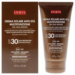 Multifunction Anti-Aging Water Resistant Sunscreen for Face SPF 30 by Pupa Milano for Unisex - 1.69 oz Cream