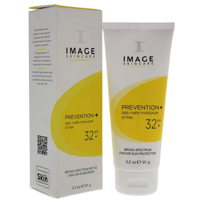 Prevention+ Daily Matte Moisturizer Oil-Free SPF 32 by Image for Unisex - 3.2 oz Sunscreen