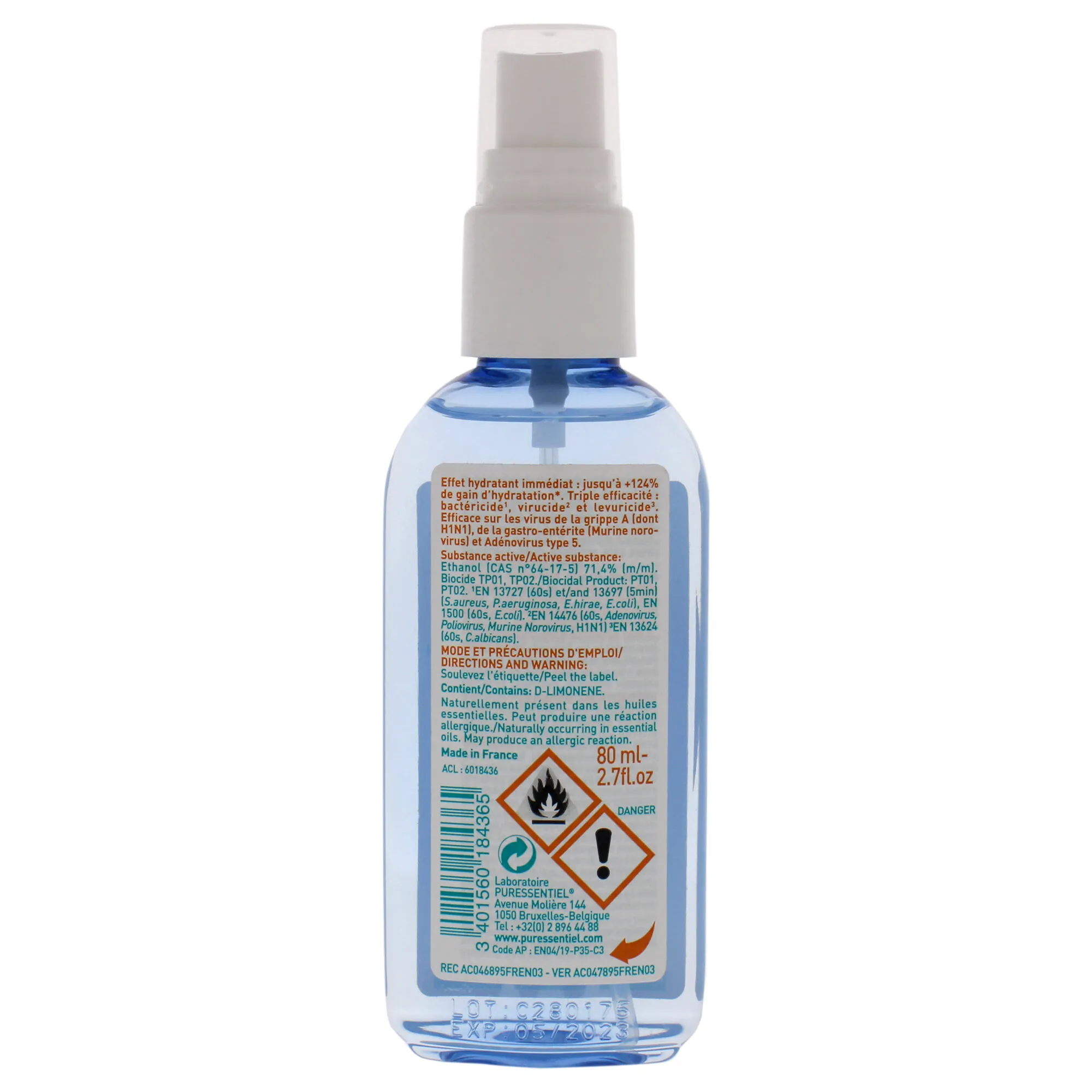 Purifying Antibacterial Lotion Spray by Puressentiel for Unisex - 2.7 oz Hand Sanitizer