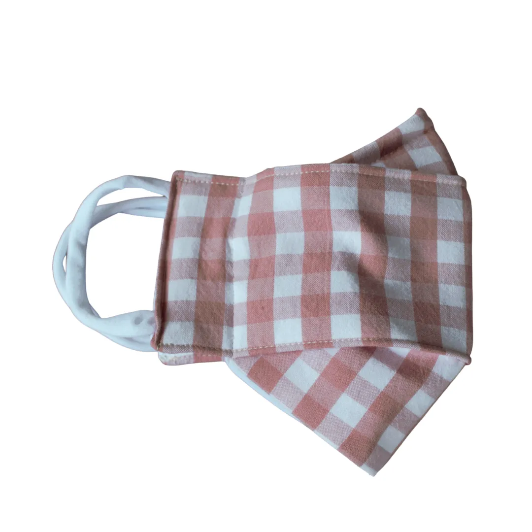 Rose Gingham 3D Face Mask