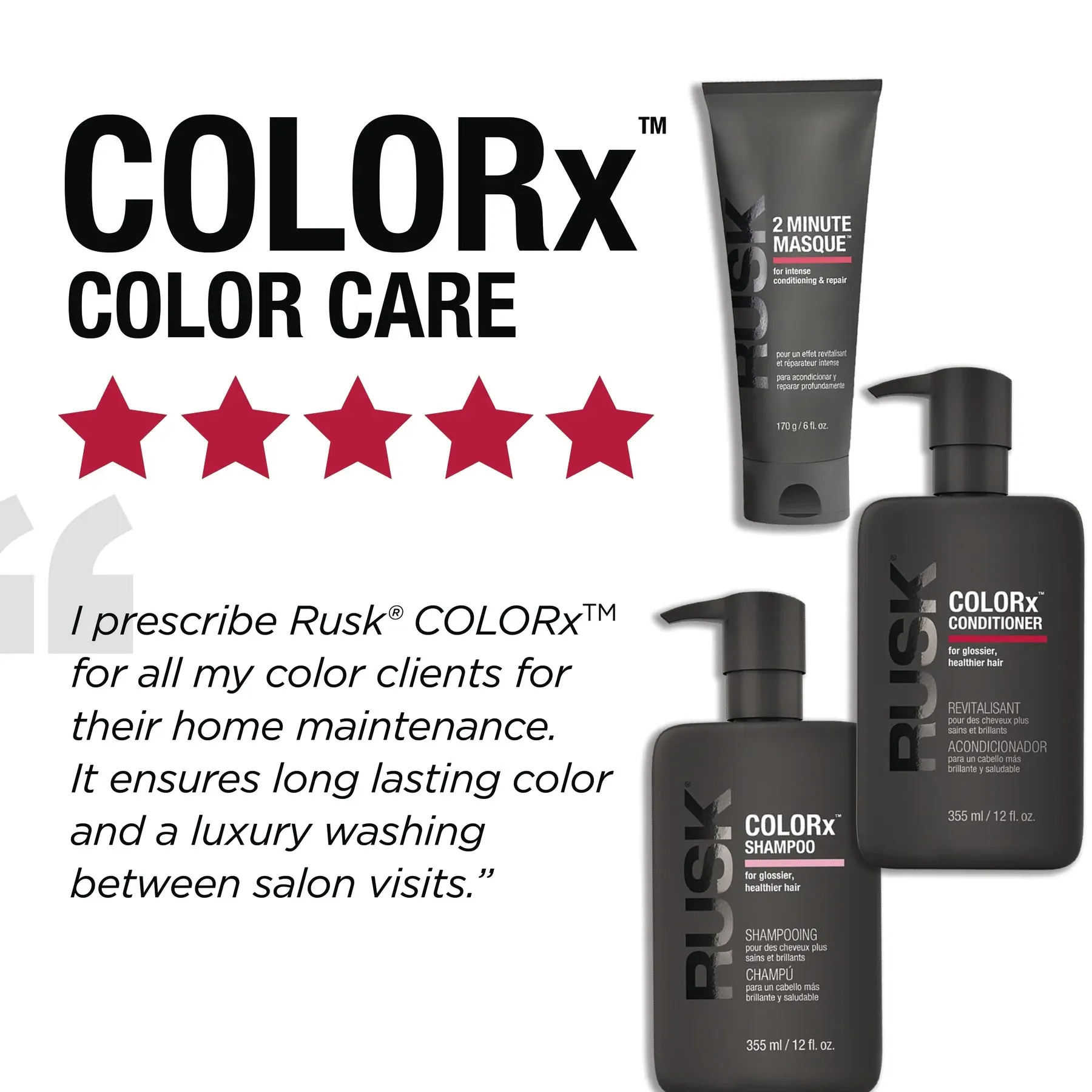 Rusk COLORx Gift Set - Shampoo, Conditioner & Mask & Belt Bag