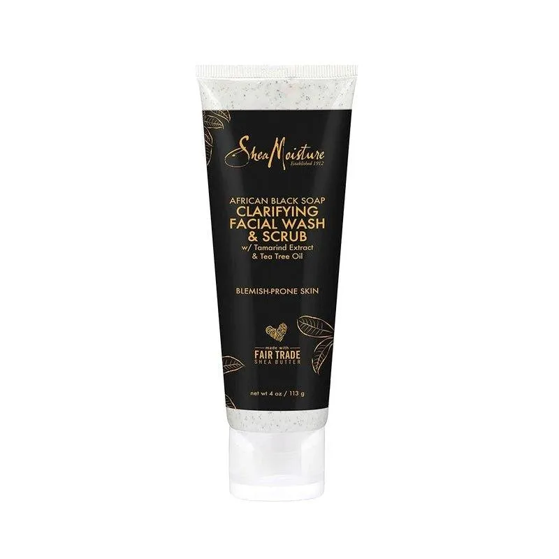 Shea-Moisture-Clarifying-Facial-Wash-Scrub-For-Oily-Blemish-Prone-Skin-African-Black-Soap-To-Clarify-Skin-4-Oz