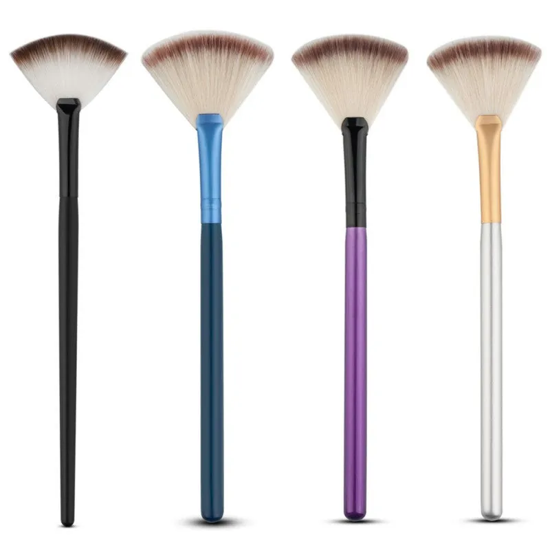 Slim Fan Shape Makeup Brushes Powder Concealer Blending Finishing Highlighter Highlighting Nail Art Brush Beauty Tool SM6