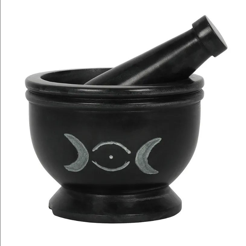 Soap Stone Triple Moon Pestle and Mortar