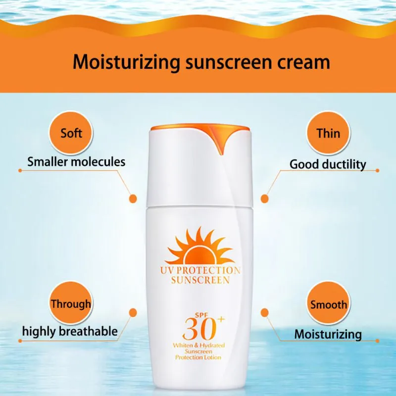 Sun Protection Cream SPF 30 Whitening Hydrated Sunscreen Lotion Protect Sun Block Prevent Skin Damage PE3 SM6