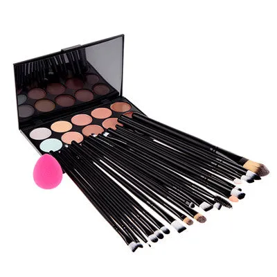 Women Makeup Maquillaje 20 Pcs Makeup Brush Sponge Puff 15 Color Concealer s Cosmetics Make Up Kit